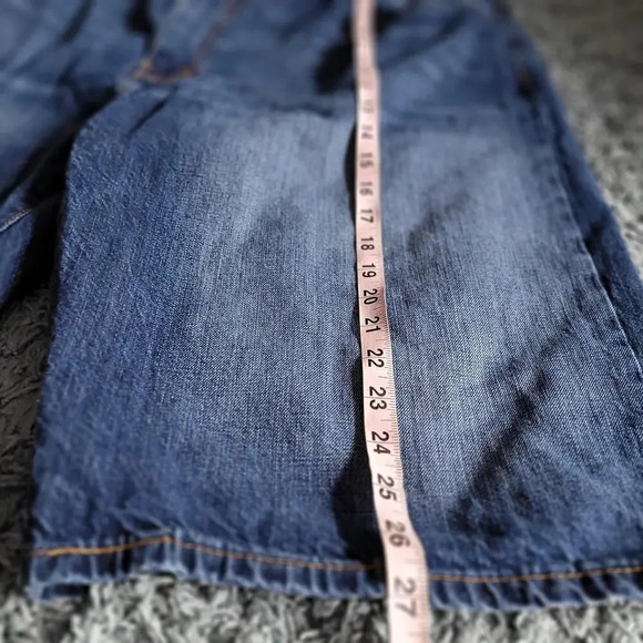 Levi's 569 Men's Jeans Shorts Size 42 Blue Denim 100% Cotton 5-Pockets Mid-Rise - Picture 7 of 10